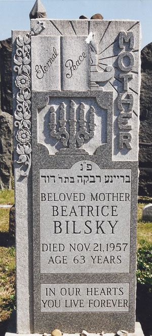 Beatrice Bilsky's headstone