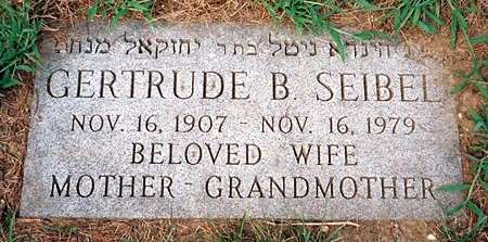 Gertrude B. Seibel's footstone
