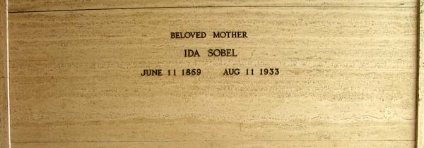 Ida Eller Sobel's cryptstone