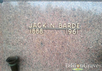 Jack Barde's crypstone