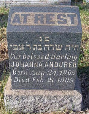 Johanna Andurer's headstone
