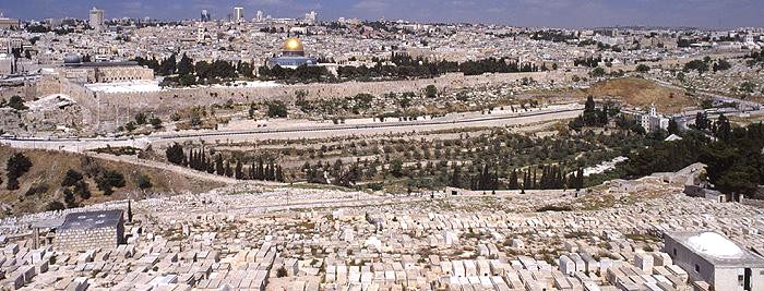 Mount of Olives Cemetery panorama view
