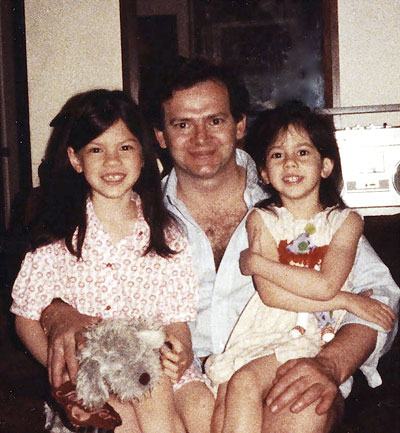 Jennifer and Sarah with father Peter Katz