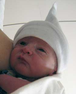 Noble Hawkins a few hours old