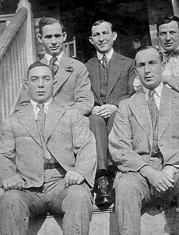 Sam, Max, and Phil Bilsky (with 2 friends, ca 1913)